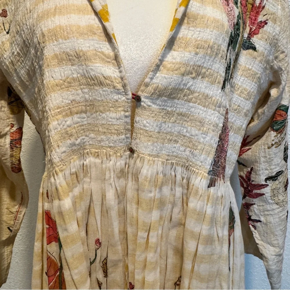 INJIRI MEDIUM cotton floral long top - Picture 3 of 11